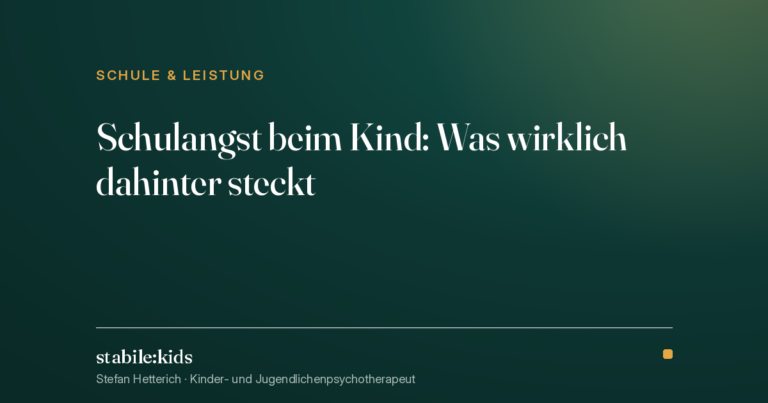 Schulangst Kind